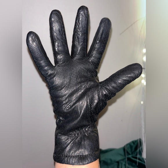 Vintage Black Arctic Plus Leather Gloves - Picture 4 of 4